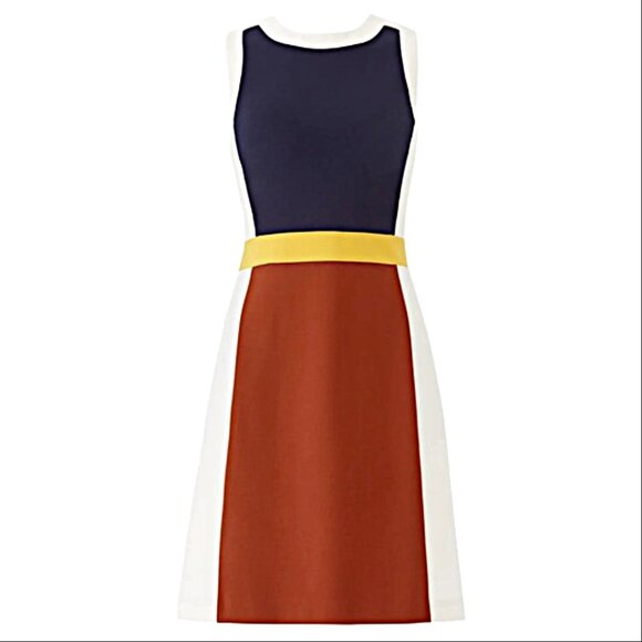 Tory Burch Mya Sleeveless Retro Inspired Color Block Dress, Size Small - Picture 3 of 9